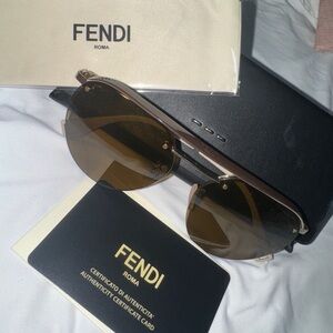 Fendi Gold and Black Sunglasses